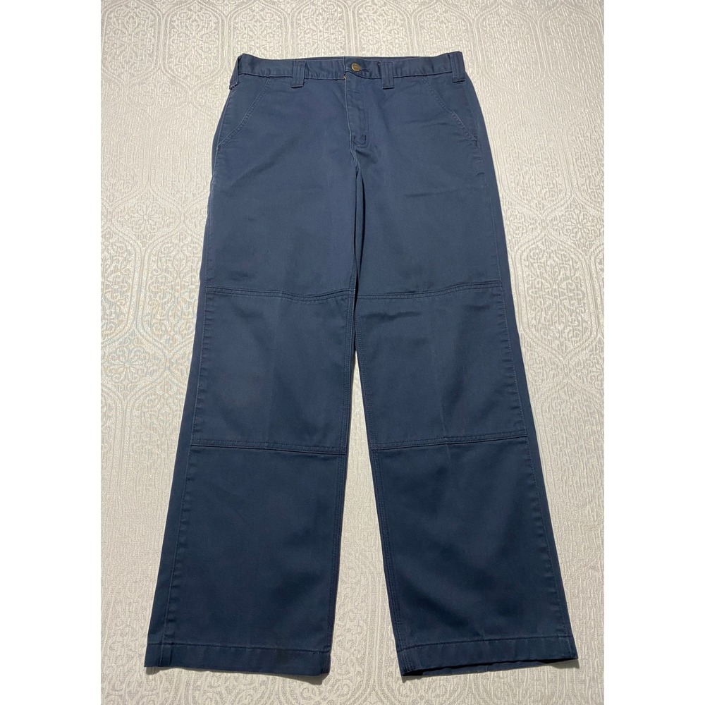 Carhartt Mens Double Knee Work Pants Navy Blue Relaxed Fit Carpenter 32x29 - Picture 3 of 9